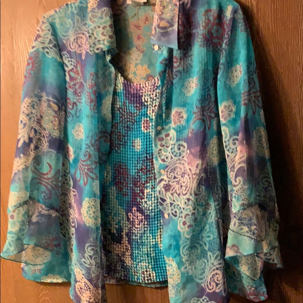 Blouse with matching tank.